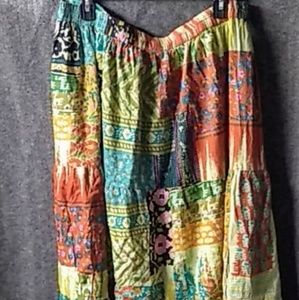 Multi color peasant skirt